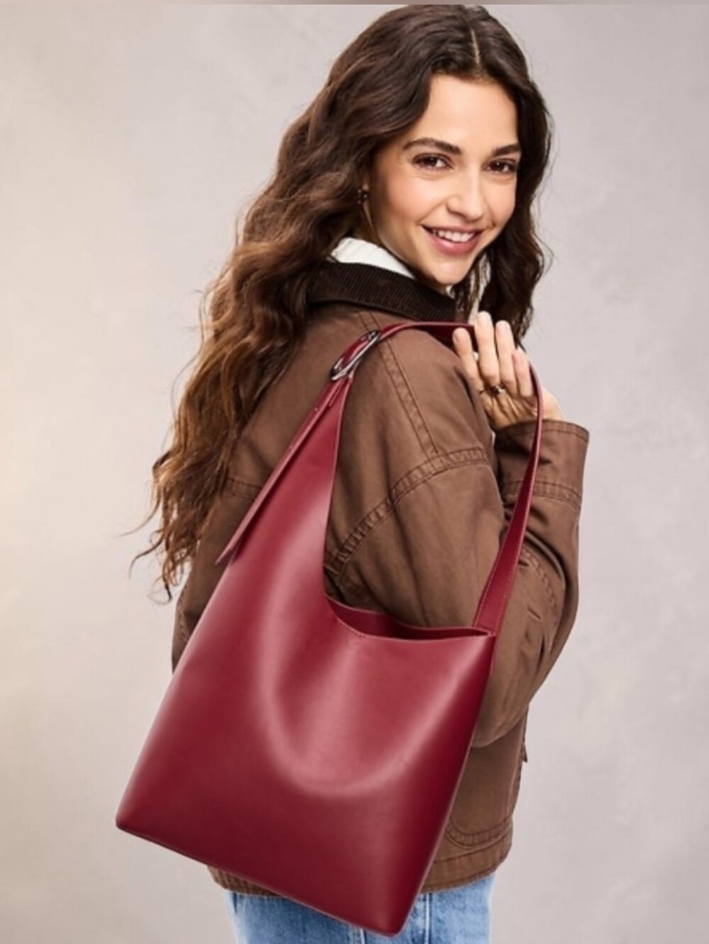 OLD NAVY Minimalist Faux Leather Shoulder Bag- Available In Red